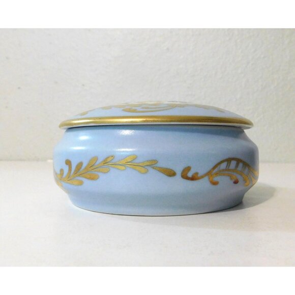 Vintage Limoges France Porcelain Trinket Box With Lid Floral Design Gold Accents - Picture 4 of 11